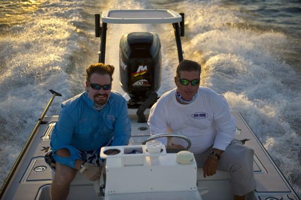 MLB Hall of Famer Wade Boggs and Captain Matt Bellinger are on the SLAM hunt in Key West.  Photo by Capt. Steve Lamp