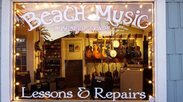 Shop Display window facing pacific coast highway