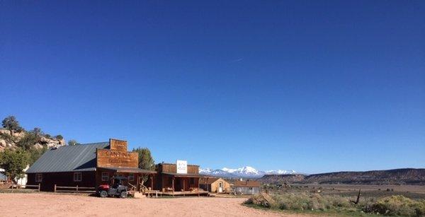 the Cantina, Bath house and Cabins. The wood fired hot tub is just out of view!    :{)