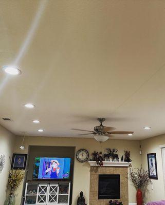 First floor living room recessed lighting install