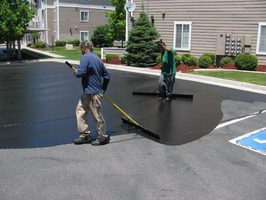 Asphalt Sealcoating of existing pavement