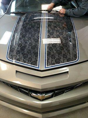 Old school lace treatment on a Camaro