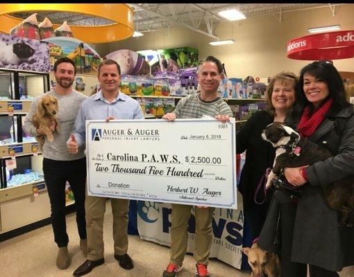 A&A supporting Carolina PAWS pet rescue organization.