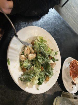 Small Caesar salad with chicken