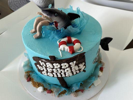 Birthday shark cake