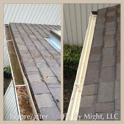 Gutter Cleaning before/after