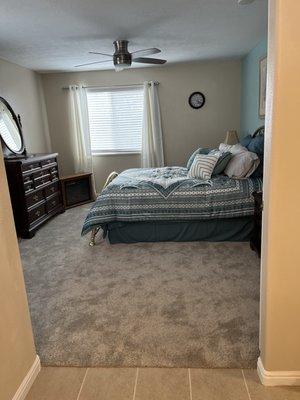 New bedroom 12' x 15' with 2 windows, not 1. Rick found no attic insulation on the whole south end of the house and fixed that.