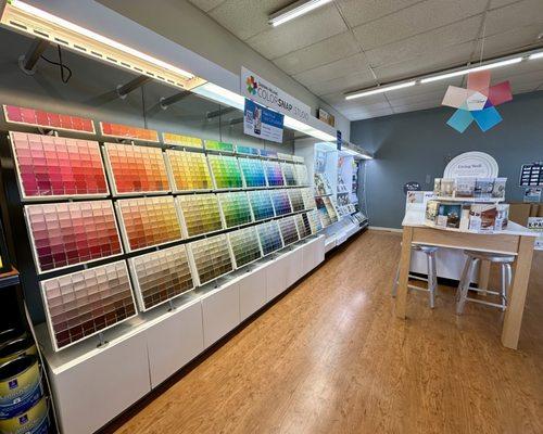 Wall of color samples