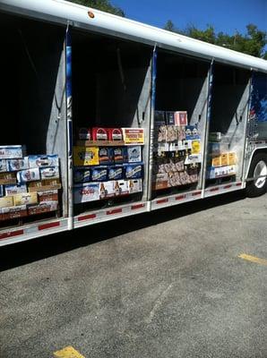 One of many beer trucks for initial inventory.