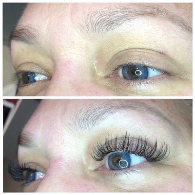 Before & After Full set of Classic Eyelash Extensions