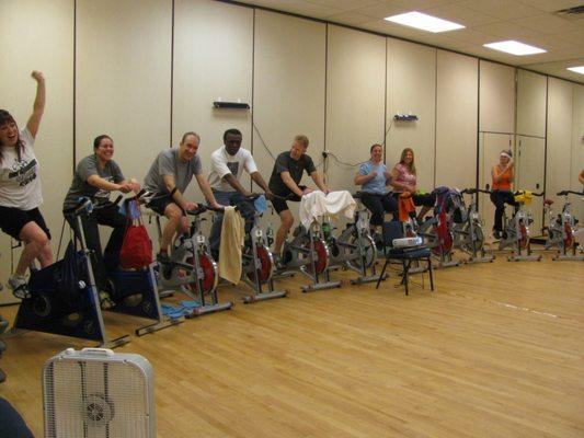 Riders participate in our spin-a-thon!