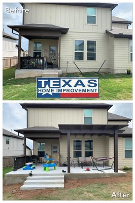 Before and after patio cover