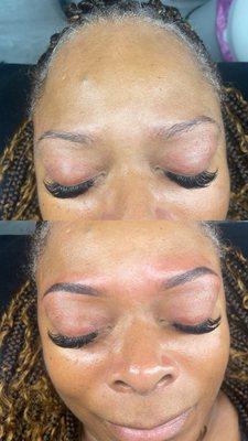 Brow shaping tinting waxing and tweeze