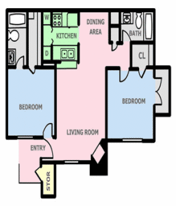 2 bedroom 2 bath Flat