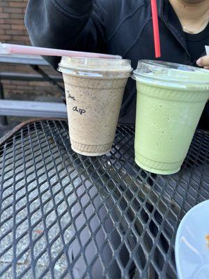 Java Chip and green tea frappe