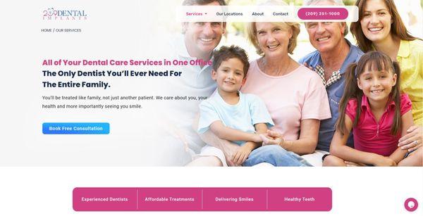 Project - 209dentalimplants.com website design completed by Wahi Digital Marketing