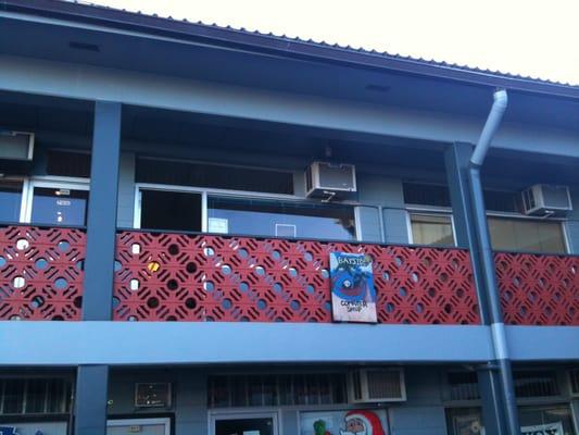 Our store front of the second floor. "Steps above the rest."