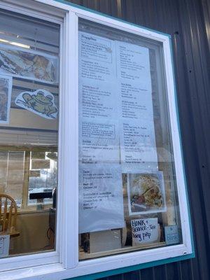 Menu on the ordering window. Pull on up!