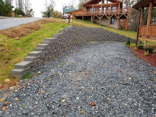 Large retaining wall completed 100% in house