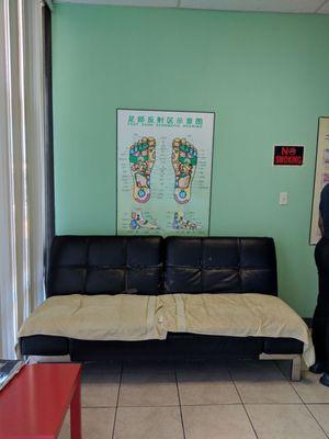 Another couch in the waiting area