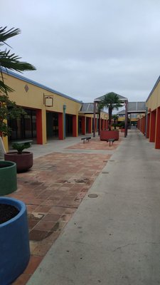 Shopping strip courtyard