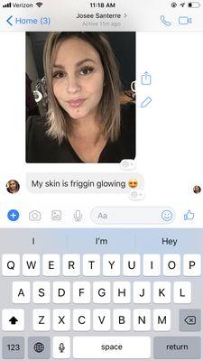 Happy client texts and selfies :)