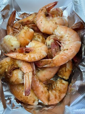 1lb of steamed shrimp ($16) Seasoned pretty good (No melted butter option, only cocktail sauce)