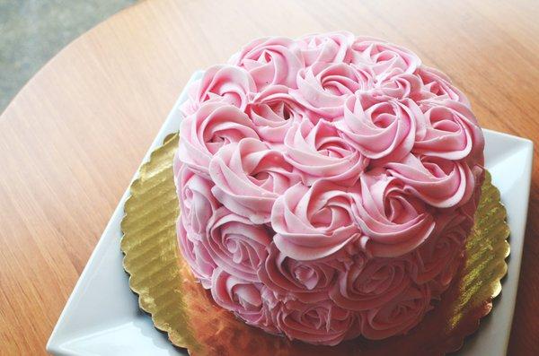 Pink Rosette Cake