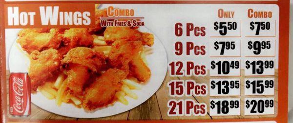 Hot  wings only and combo