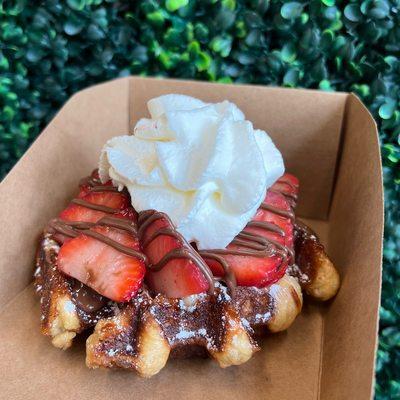 Nutella strawberry waffle