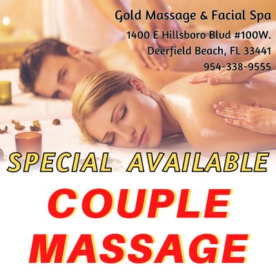 Couple Massage Special  Available!