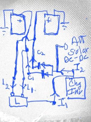 Engineering/preliminary schetch  of parallel LiFePo4 / lithium iron phosphate  460 Ah battery installation