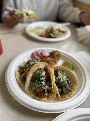 Lengua and Carne Asada Tacos!