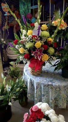 Vibrant mixed sympathy basket $89.95