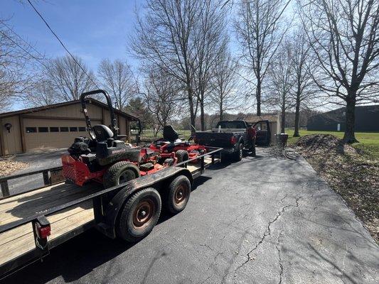 Mowing crew