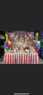 Dumbo carnival themed 1st birthday party