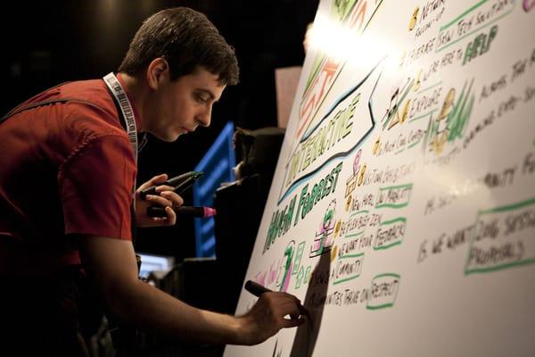 James graphic recording at SXSWi 2015.