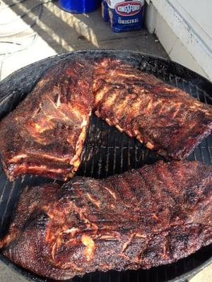 Untrimmed pork spare ribs...full of meat and delicious...