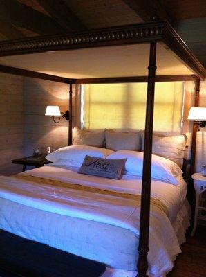 Antique Canopy Bed in the Master Bedroom at River Ranch Bed and Breakfast