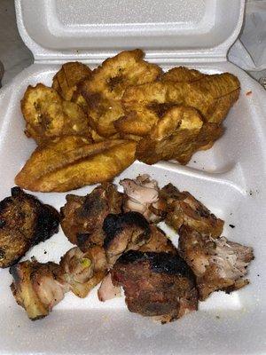 Grilled BBQ Chicken with Plantain