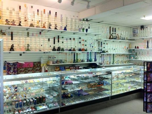 That's 1 side of are big smoke shop room we get  new glass new products monthly come check us up we are the bast in town!!