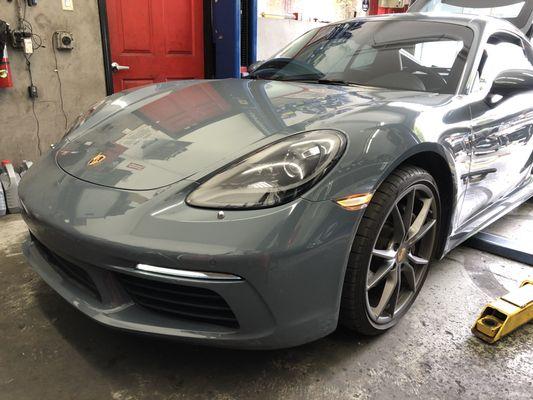 Porsche 718 Cayman in for service