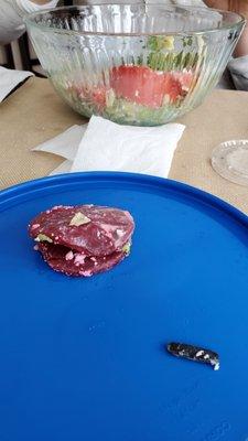 Small rubber piece found in Greek salad