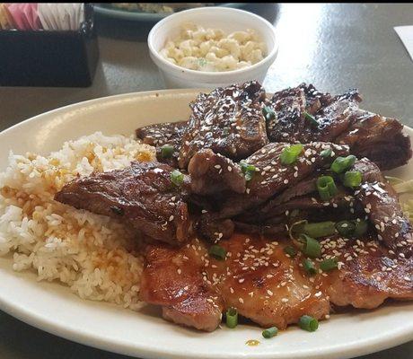 Big Kahana Mix Plate - Kalbi, Teri- Beef and Teri-Chicken