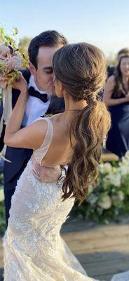 Gorgeous full head of tape extensions for this luscious bridal pony!