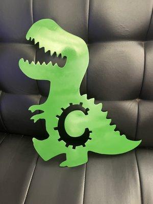 Boys Dino Sign 14"T Custom 3 inch "C"