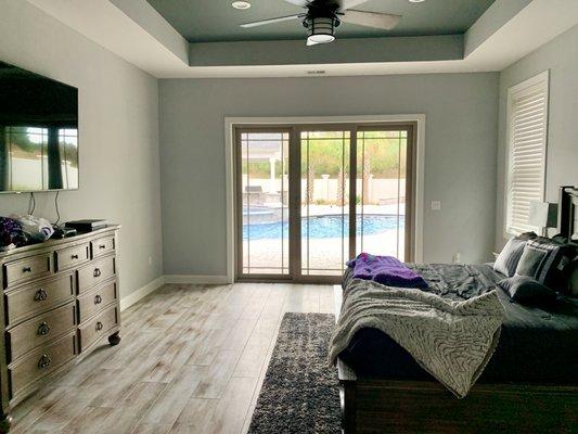 View of the pool from the master bedroom!