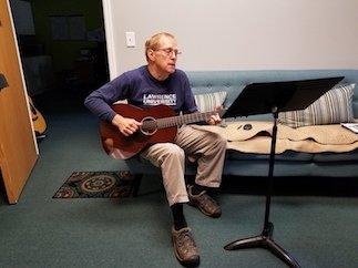 Jim and his Santa Cruz at the Lafayette studio!