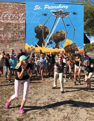 Vitale Bros "When the Pier Attacks" mural.  Tour St Pete is home of St Pete's Most Unusual Tour!