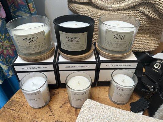 Candles smell amazing!! Whiskey River is the best one according to our associate today!!